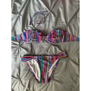 Victoria’s Secret Swim Striped Bandeau Bikini